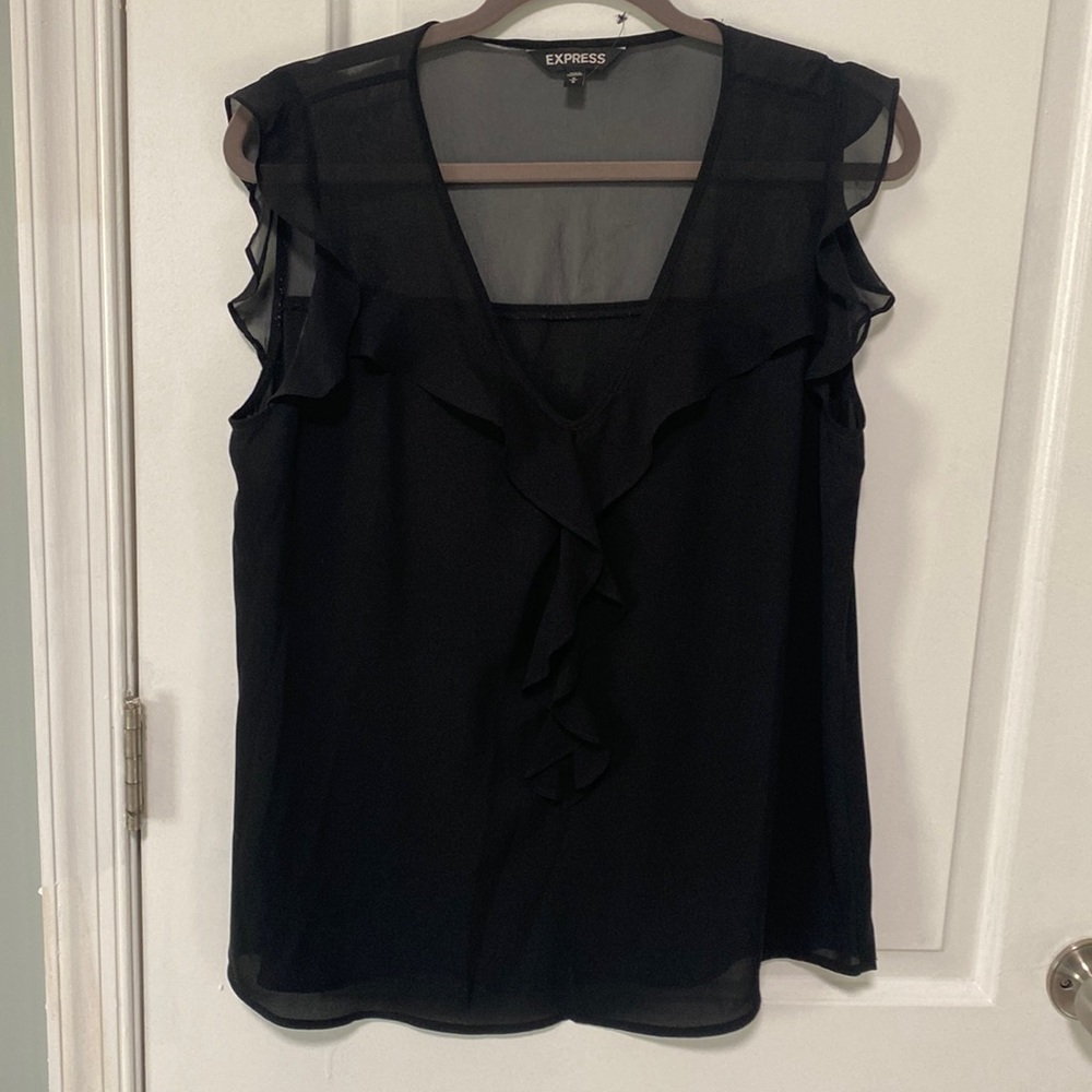 Express black sleeveless mesh blouse size M